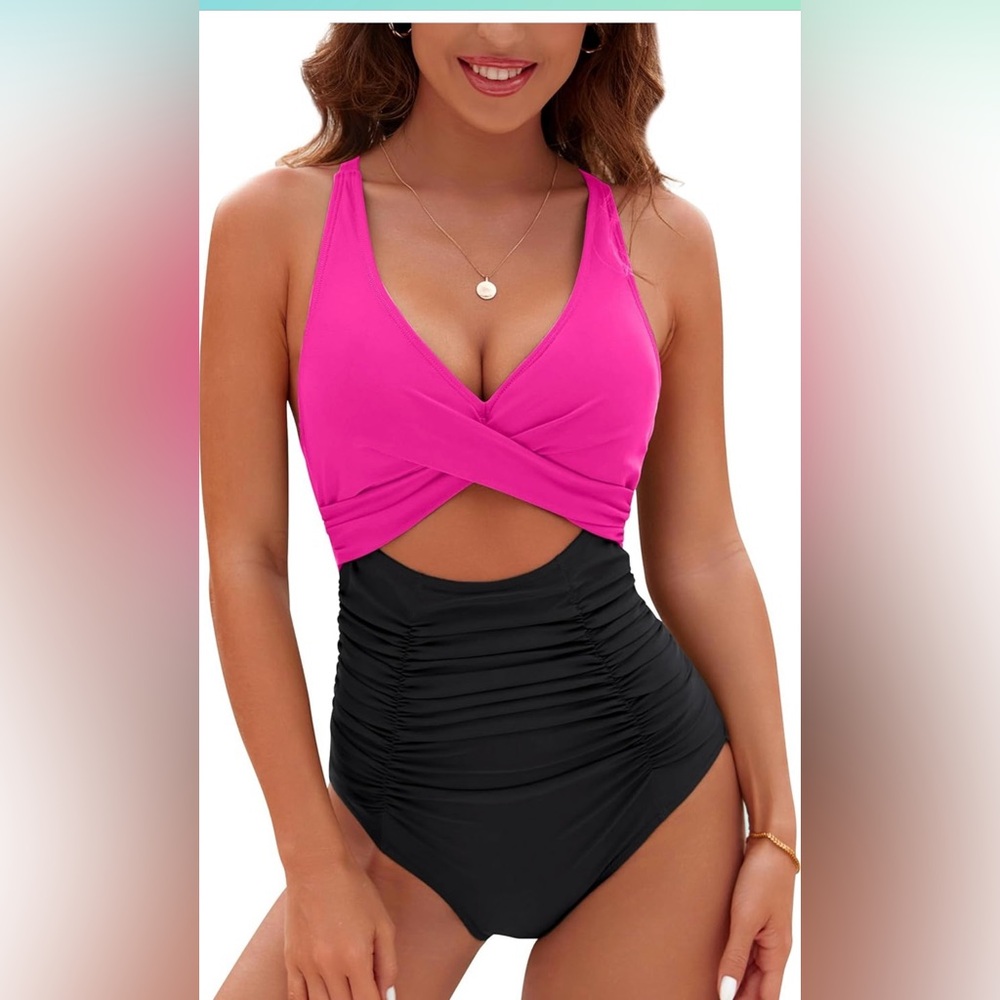 Blooming Jelly Womens One Piece Swimsuits Push Up Tummy Control Bathing Suit
